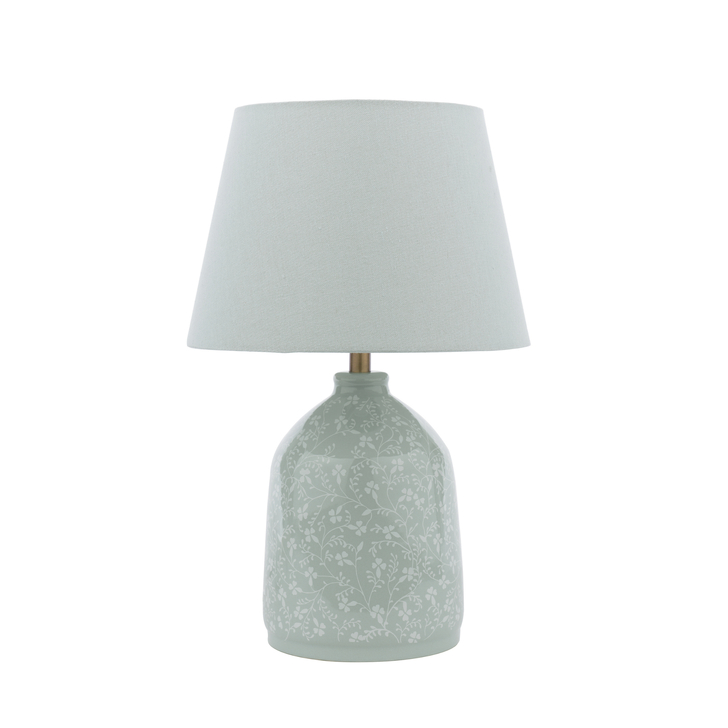 Laura Ashley Campion Table Lamp Blue Ceramic With Shade