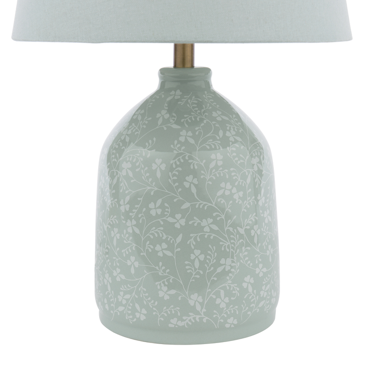 Laura Ashley Campion Table Lamp Blue Ceramic With Shade