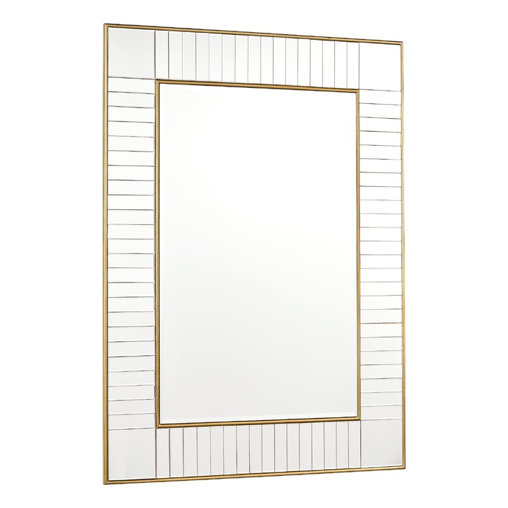 Laura Ashley Clemence Large Rectangular Mirror With Gold Leaf Detail