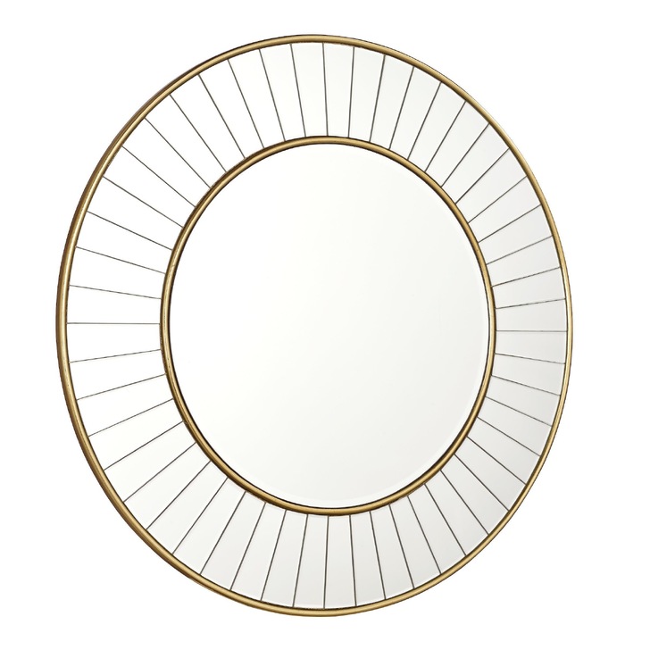 Laura Ashley Clemence Medium Round Mirror With Gold Leaf Detail