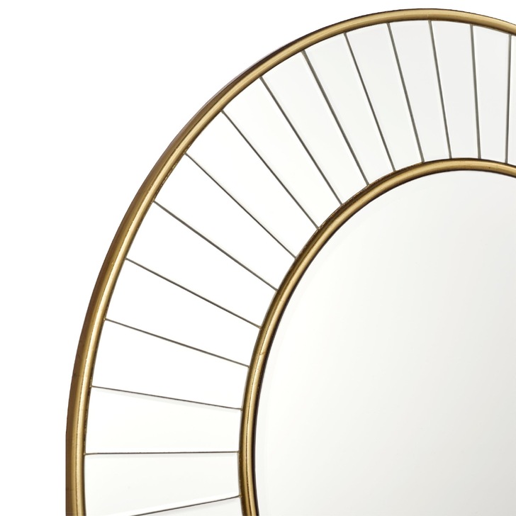 Laura Ashley Clemence Medium Round Mirror With Gold Leaf Detail