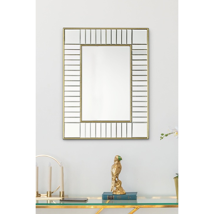 Laura Ashley Clemence Small Rectangular Mirror With Gold Leaf Detail