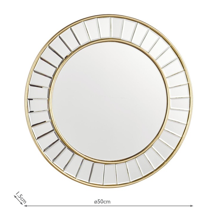 Laura Ashley Clemence Small Round Mirror With Gold Leaf Detail