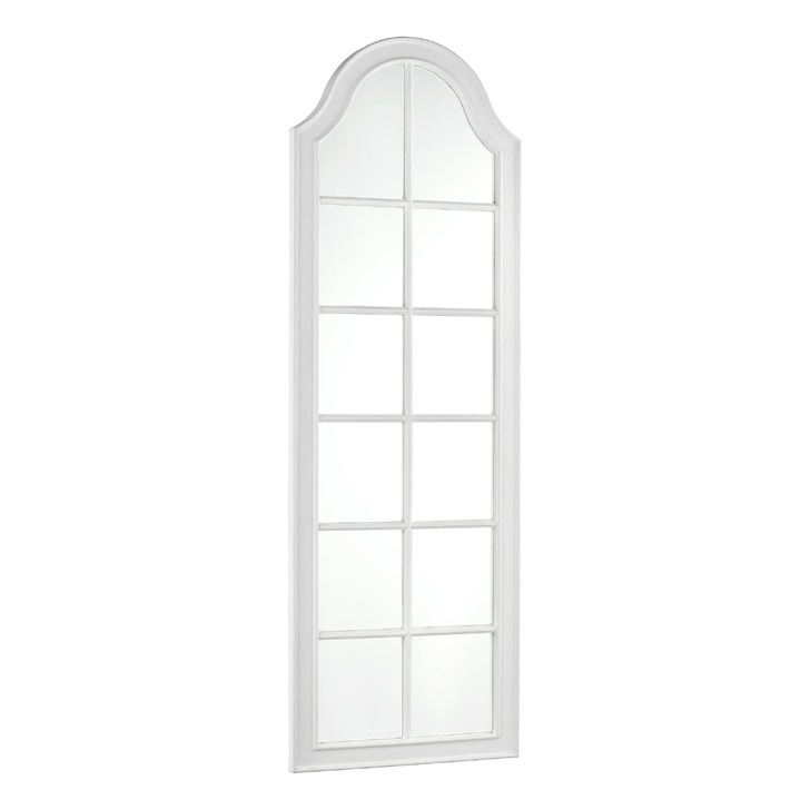 Laura Ashley Coombs Rectangular Floor Mirror With Distressed Ivory Detail