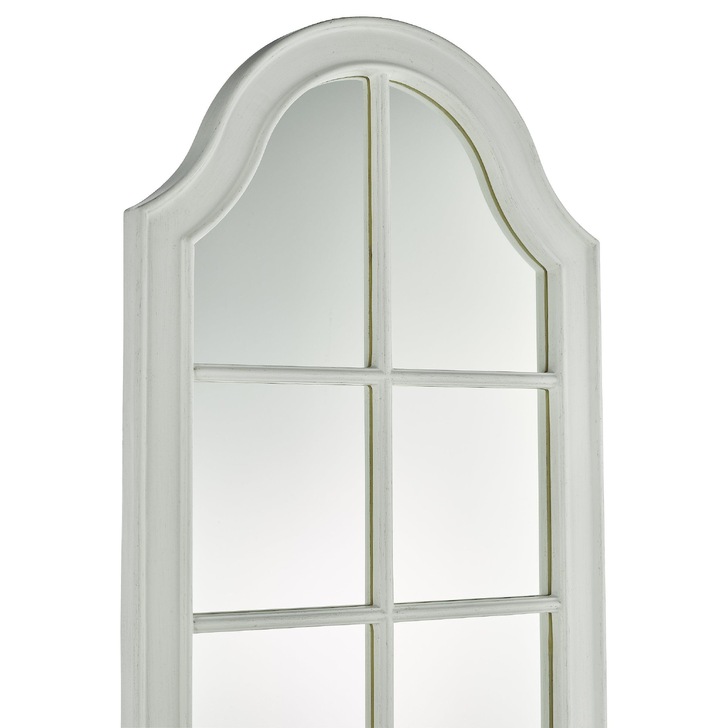 Laura Ashley Coombs Rectangular Floor Mirror With Distressed Ivory Detail