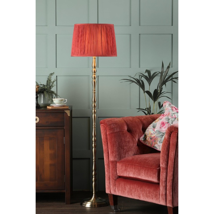 Laura Ashley Corey Antique Brass Candlestick Floor Lamp - Base Only - LA3756199-Q