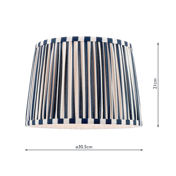 Laura Ashley Denwick 30cm/12 Inch Blue Cotton Tapered Drum Shade