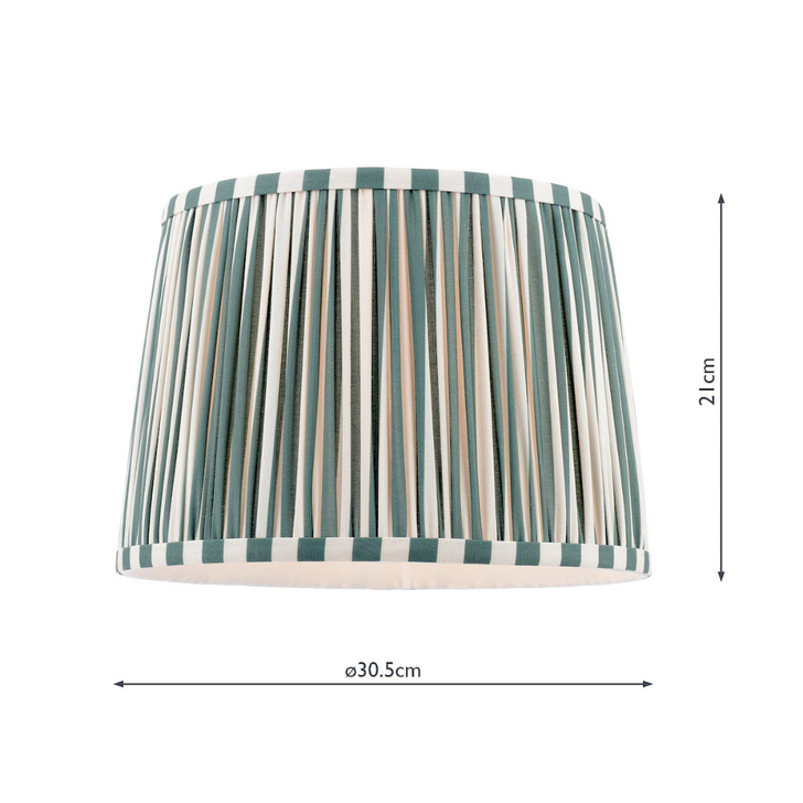 Laura Ashley Denwick 30cm/12 Inch Green Cotton Tapered Drum Shade