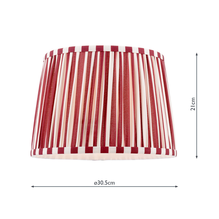 Laura Ashley Denwick 30cm/12 Inch Red Cotton Tapered Drum Shade