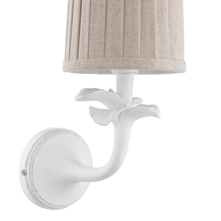 Laura Ashley Eleni Wall Light Matt White With Shade