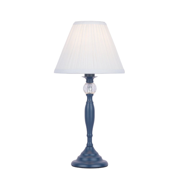 Laura Ashley Ellis Matt Blue Table Lamp Complete With Pleated Shade - LA3756268-Q