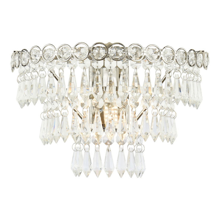 Laura Ashley Enid Polished Nickel And Faceted Glass Wall Light
