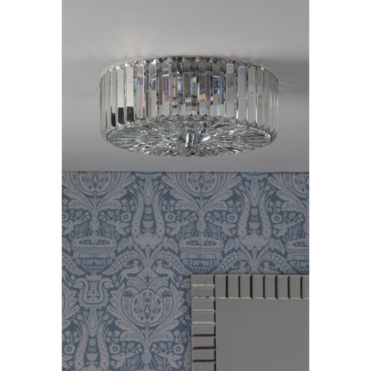 Laura Ashley Fernhurst 3 Light Flush Crystal Ceiling Light In Polished Chrome - LA3756211-Q