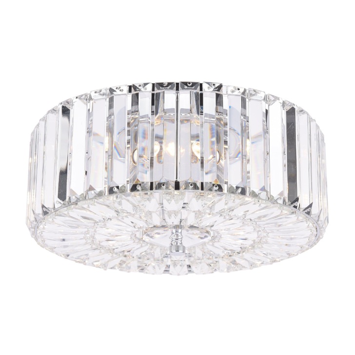 Laura Ashley Fernhurst 3 Light Flush Crystal Ceiling Light In Polished Chrome - LA3756211-Q