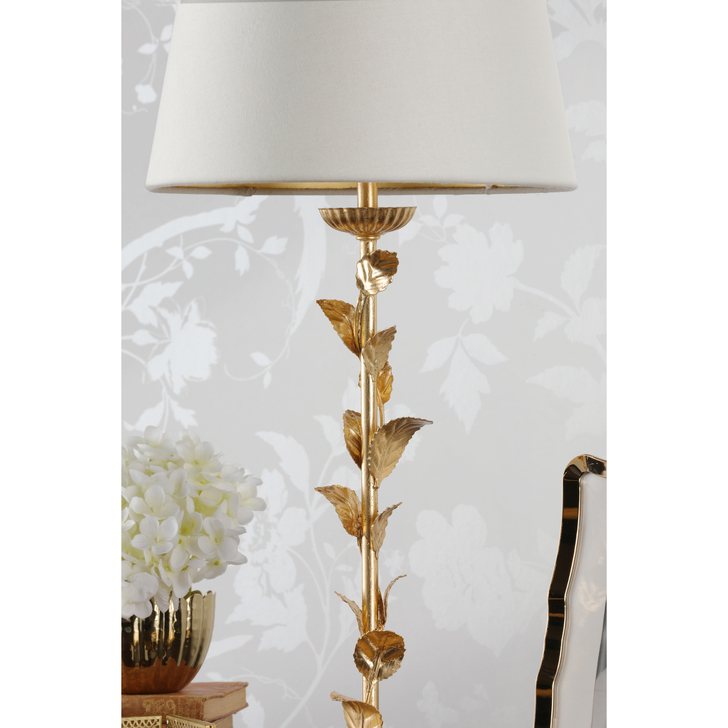 Laura Ashley Halton Table Lamp Distressed Gold Leaf With Shade