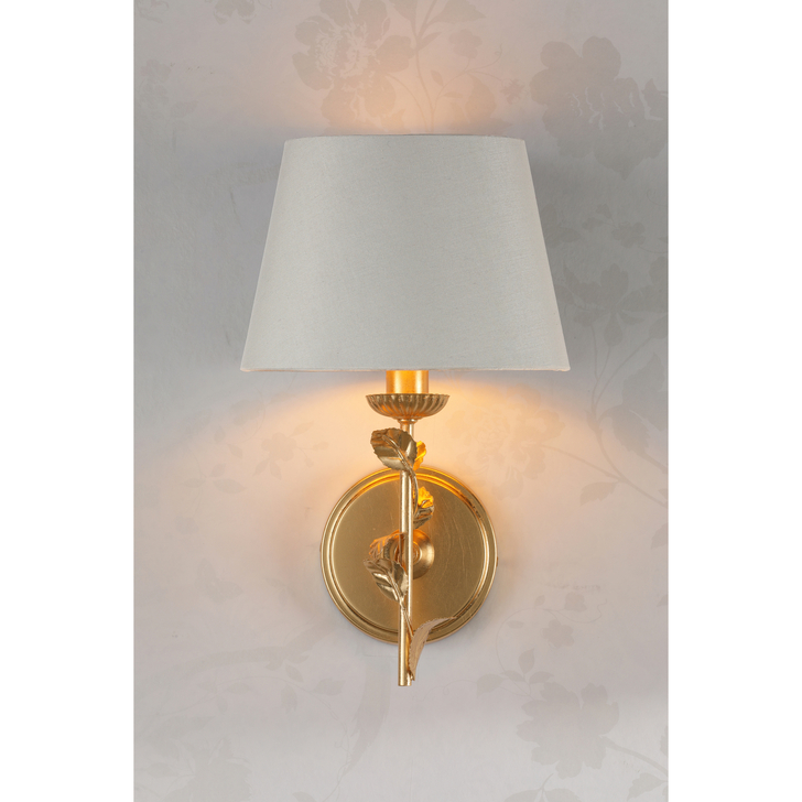 Laura Ashley Halton Wall Light Distressed Gold Leaf With Shade