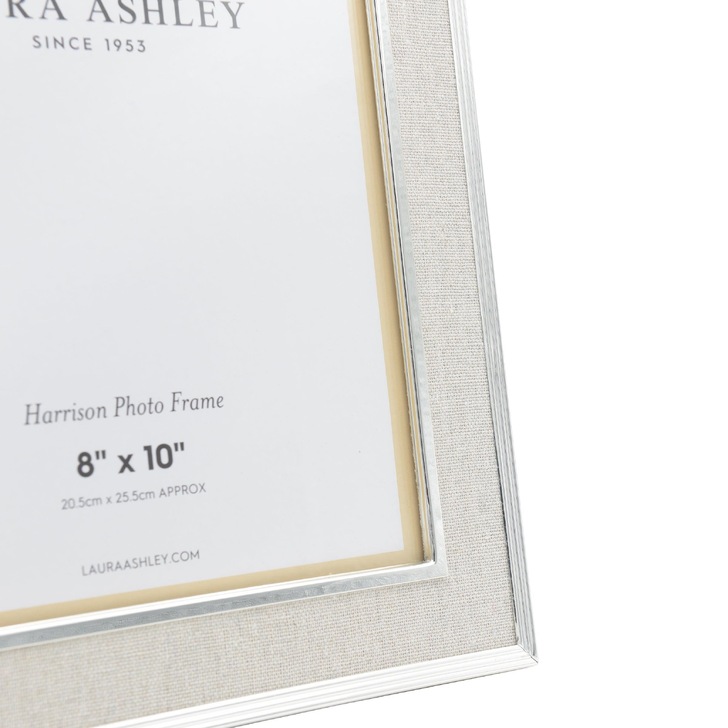 Laura Ashley Harrison Photo Frame Natural Linen With Silver Detail - 8x10