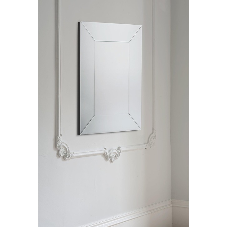 Laura Ashley LA3264546-Q Gatsby Large Rectangular Mirror With Bevelled Detail Edging