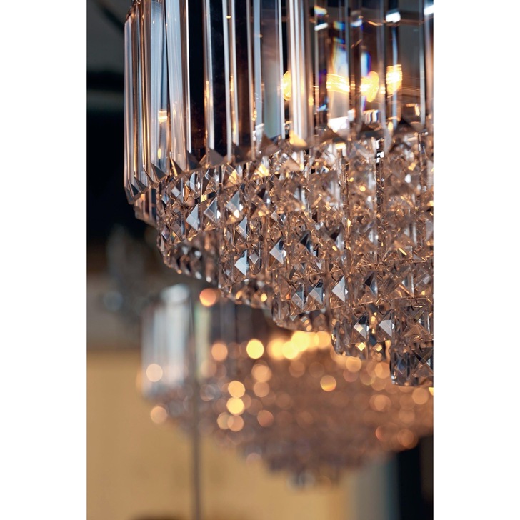 Laura Ashley LA3437217-Q Vienna Crystal And Polished Chrome 3 Light Semi-Fush Ceiling Light