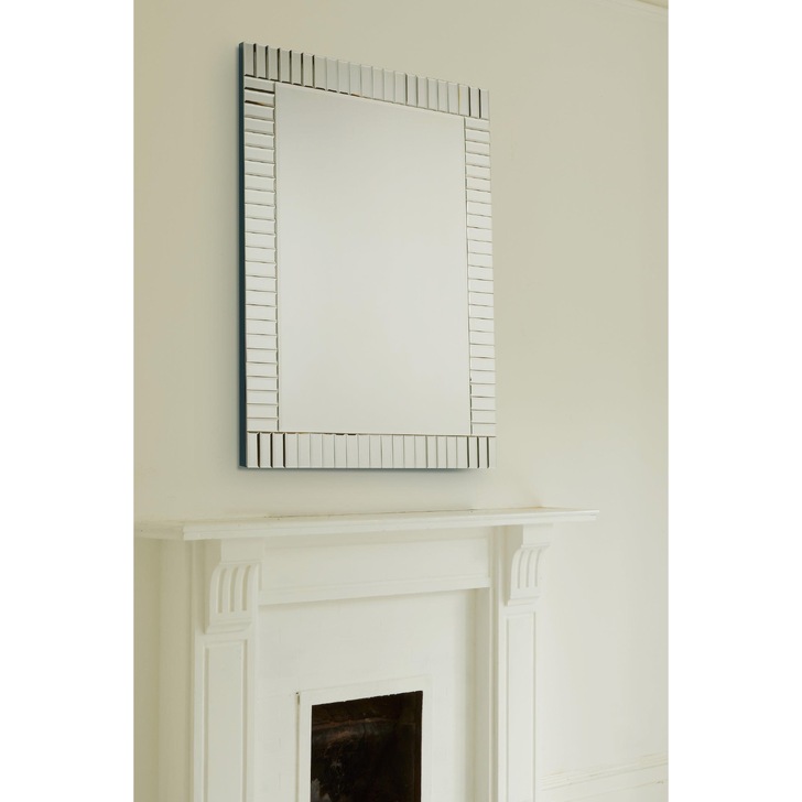 Laura Ashley LA3503866-Q Capri Large Rectangular Mirror With Bevelled Detail Edging