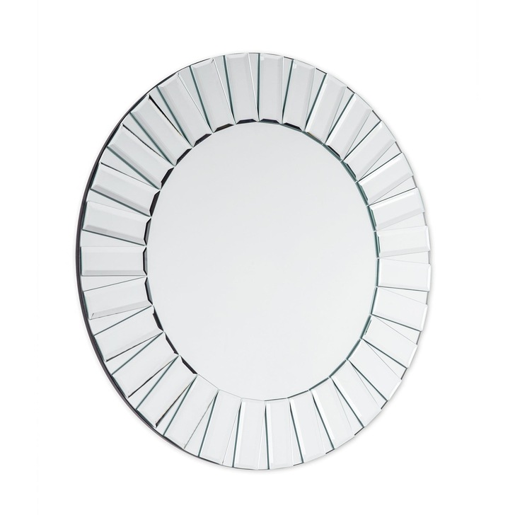 Laura Ashley LA3503868-Q Capri Small Round Mirror With Bevelled Detail Edging