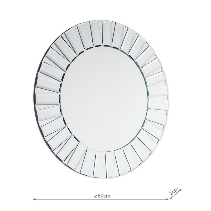 Laura Ashley LA3503868-Q Capri Small Round Mirror With Bevelled Detail Edging