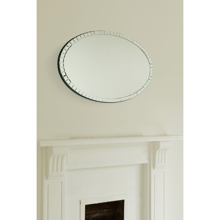 Laura Ashley LA3520585-Q Marcella Large Oval Mirror With Bevelled Detail Edging