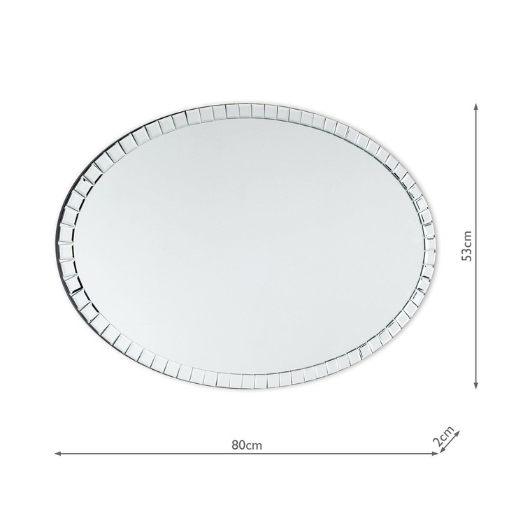 Laura Ashley LA3520585-Q Marcella Large Oval Mirror With Bevelled Detail Edging