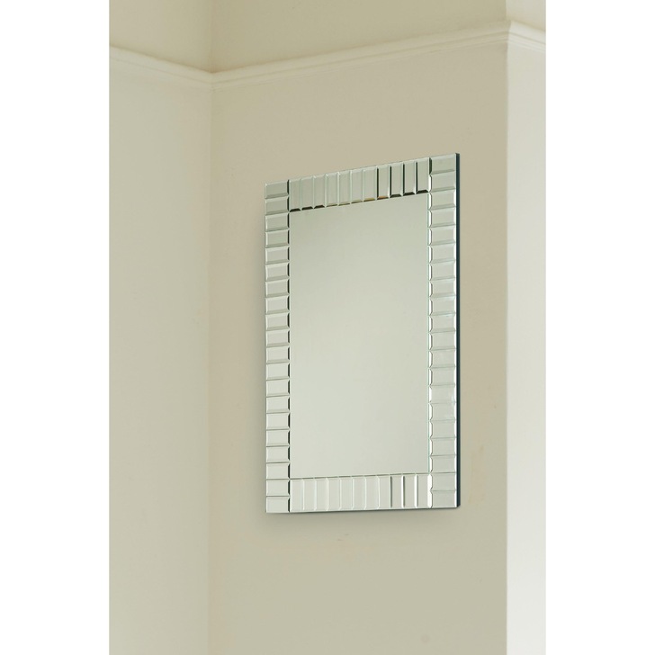 Laura Ashley LA3535494-Q Capri Small Rectangular Mirror With Bevelled Detail Edging