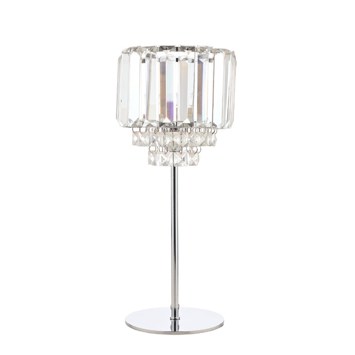 Laura Ashley LA3569659-Q Vienna Crystal And Polished Chrome 1 Light Table Lamp With Switch