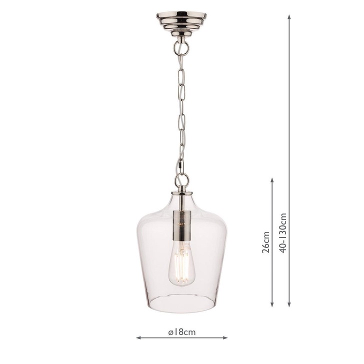 Laura Ashley LA3603219-Q Ockley Polished Chrome Single Pendant With Clear Glass Shade