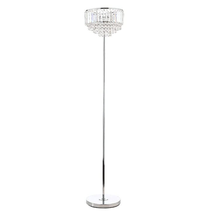 Laura Ashley LA3603227-Q Vienna Crystal And Polished Chrome 3 Light Floor Lamp With Switch