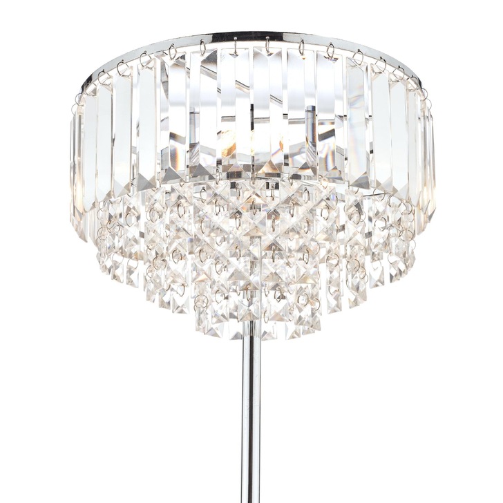 Laura Ashley LA3603227-Q Vienna Crystal And Polished Chrome 3 Light Floor Lamp With Switch