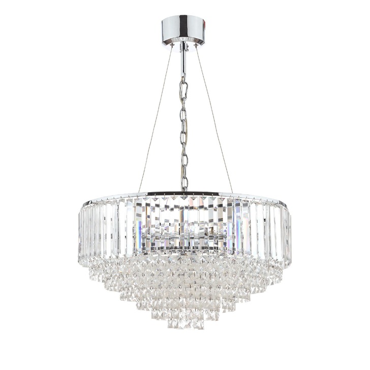 Laura Ashley LA3603254-Q Vienna Crystal And Polished Chrome Large 9 Light Pendant Light