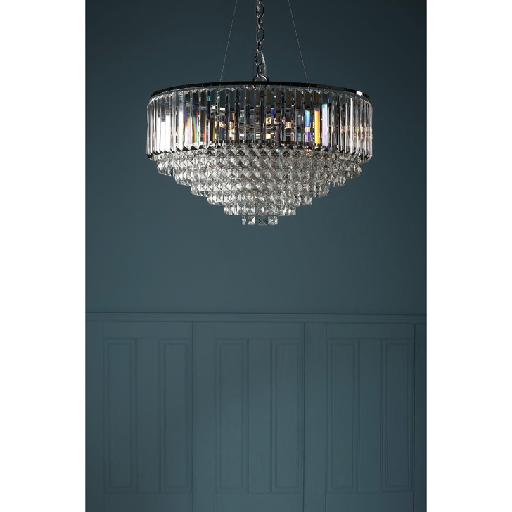 Laura Ashley LA3603254-Q Vienna Crystal And Polished Chrome Large 9 Light Pendant Light