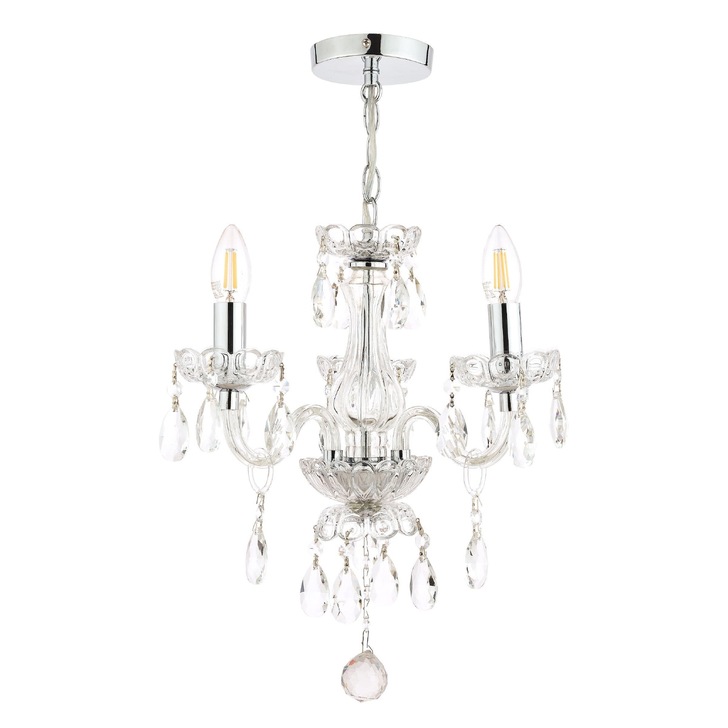 Laura Ashley LA3691062-Q Harriet Polished Chrome 3 Light Crystal Chandelier