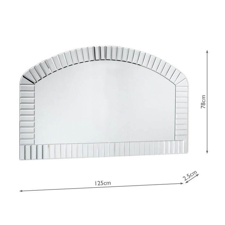 Laura Ashley LA3691929-Q Capri Over Mantel Mirror With Bevelled Detail Edging