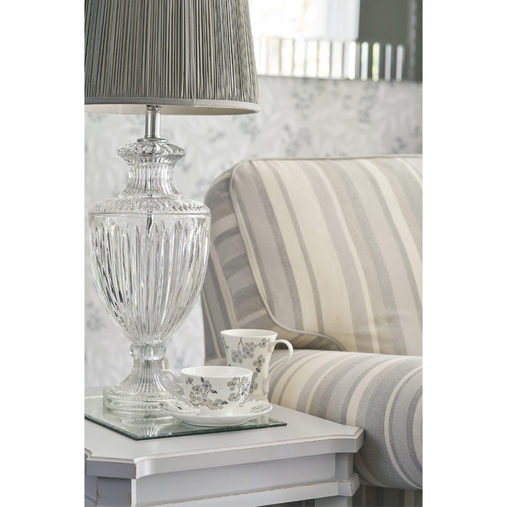 Laura Ashley LA3702772-Q Meredith Polished Chrome & Ribbed Glass Large Urn Table Lamp - Base Only