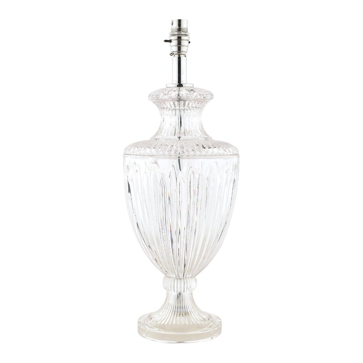 Laura Ashley LA3702772-Q Meredith Polished Chrome & Ribbed Glass Large Urn Table Lamp - Base Only