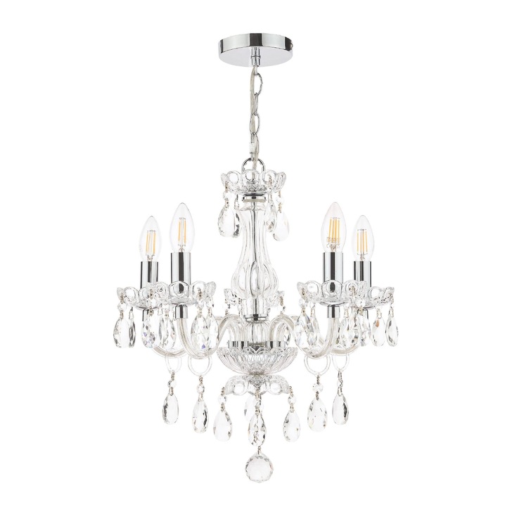 Laura Ashley LA3710919-Q Harriet Polished Chrome 5 Light Crystal Chandelier