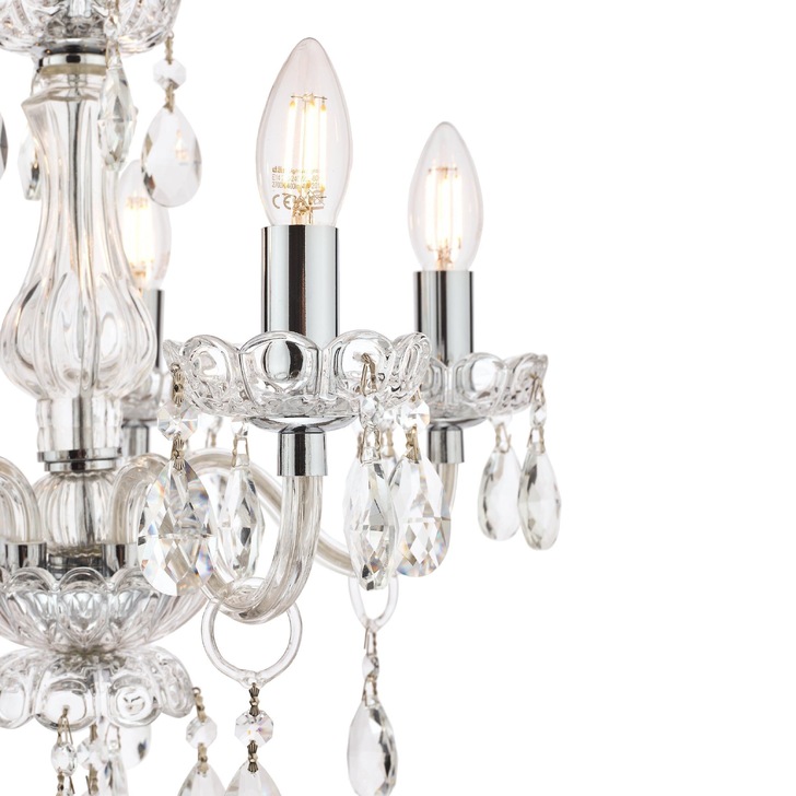 Laura Ashley LA3710919-Q Harriet Polished Chrome 5 Light Crystal Chandelier