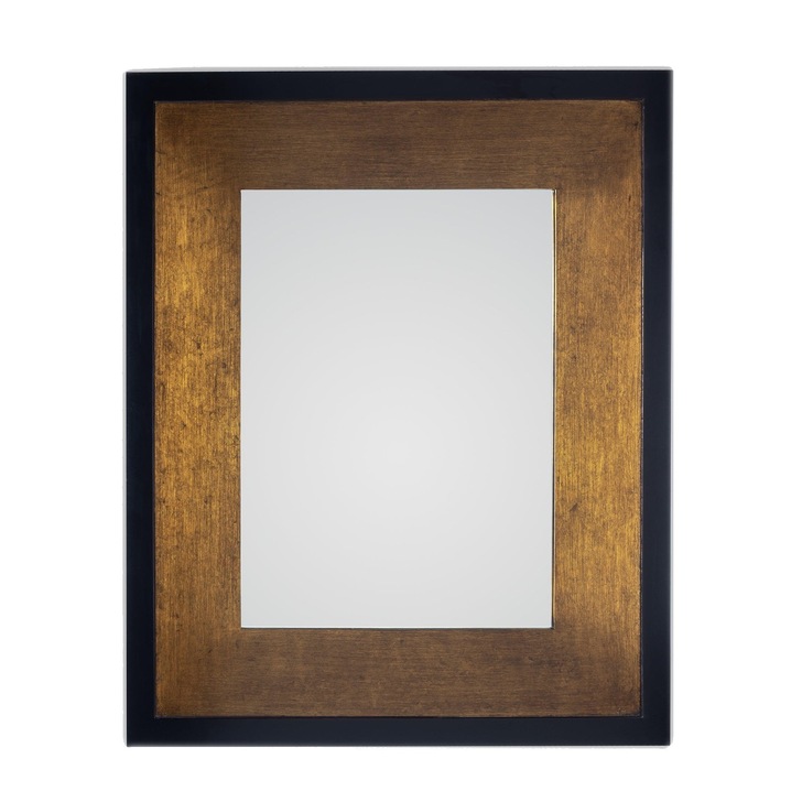 Laura Ashley LA3715723-Q Cara Mottled Bronze Rectangular Mirror With Black Detail Edging