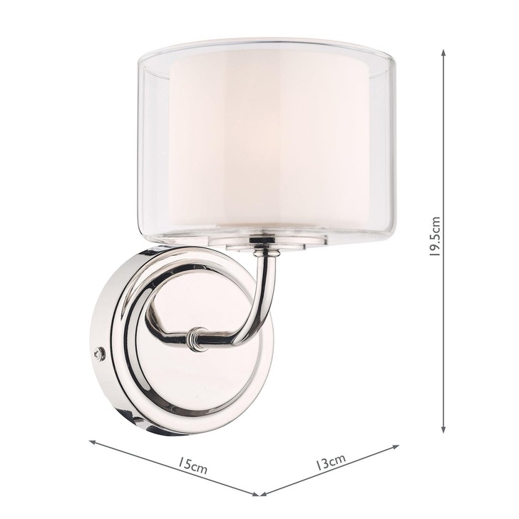 Laura Ashley LA3724955-Q Southwell Polished Nickel Single Wall Light Complete With Opal Glass