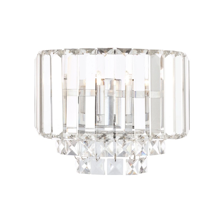 Laura Ashley LA3727746-Q Vienna Crystal And Polished Chrome 1 Light Wall Light