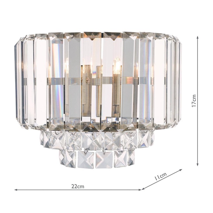 Laura Ashley LA3727747-Q Vienna Crystal And Antique Brass 1 Light Wall Light