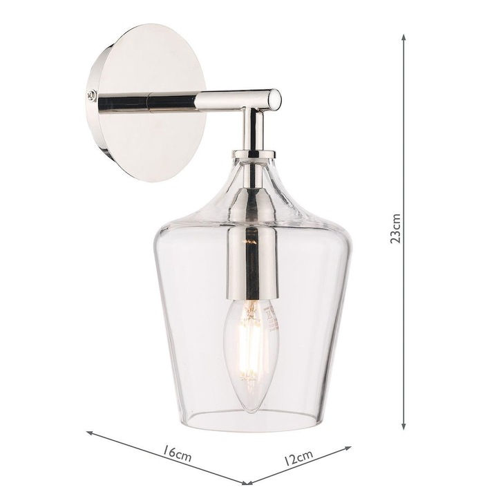 Laura Ashley LA3727863-Q Ockley Polished Chrome Wall Light With Clear Glass Shade