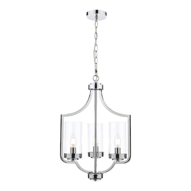 Laura Ashley LA3732582-Q Joseph Polished Chrome 3 Light Pendant With Clear Glass Shades