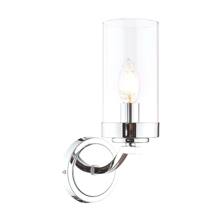 Laura Ashley LA3732598-Q Joseph Polished Chrome Wall Light With Clear Glass Shade