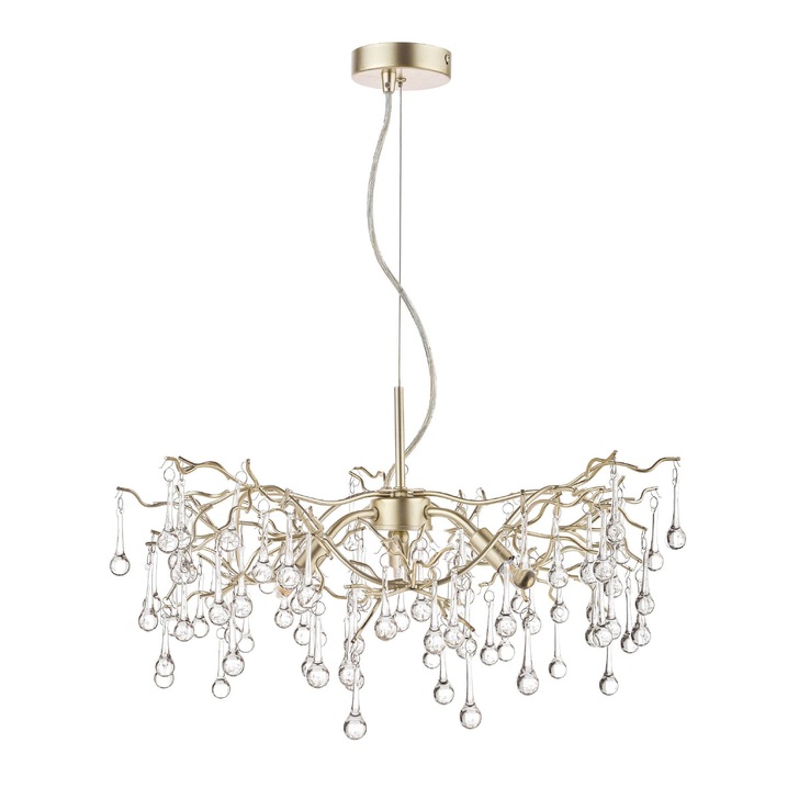 Laura Ashley LA3734644-Q Willow Satin Champagne 3 Light Crystal Pendant