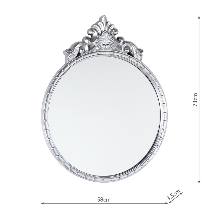 Laura Ashley LA3735683-Q Overton Ornate Mirror With Silver Detail Edging